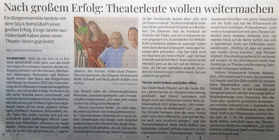 Theaterleute machen weiter
